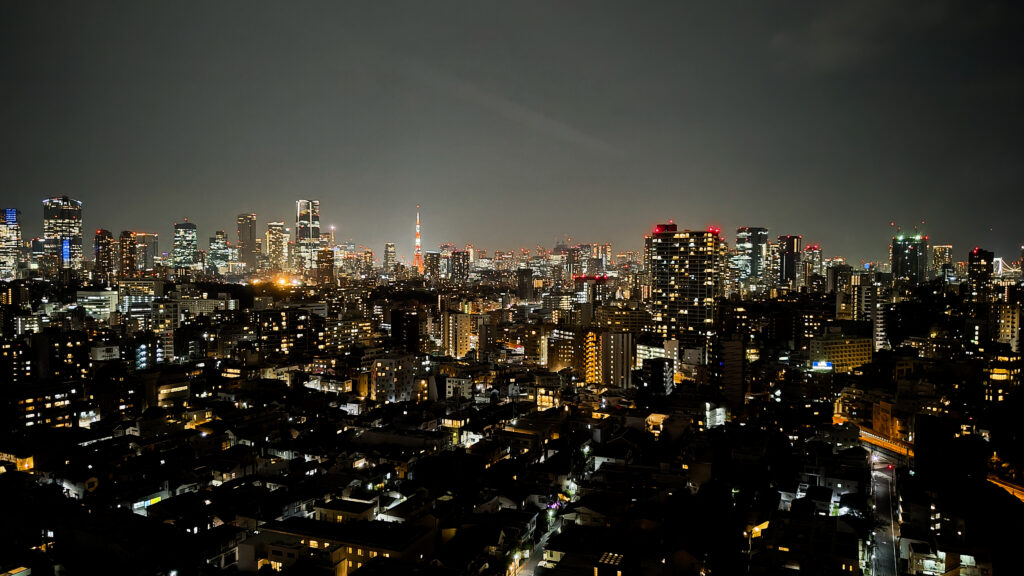 ウェスティンホテル東京の部屋から見える夜景