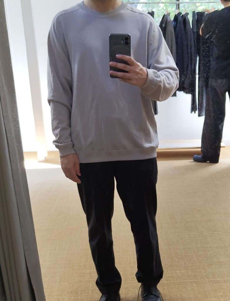 cornierのSUPIMA AGING JERSEY SWEAT SHIRTS着用写真