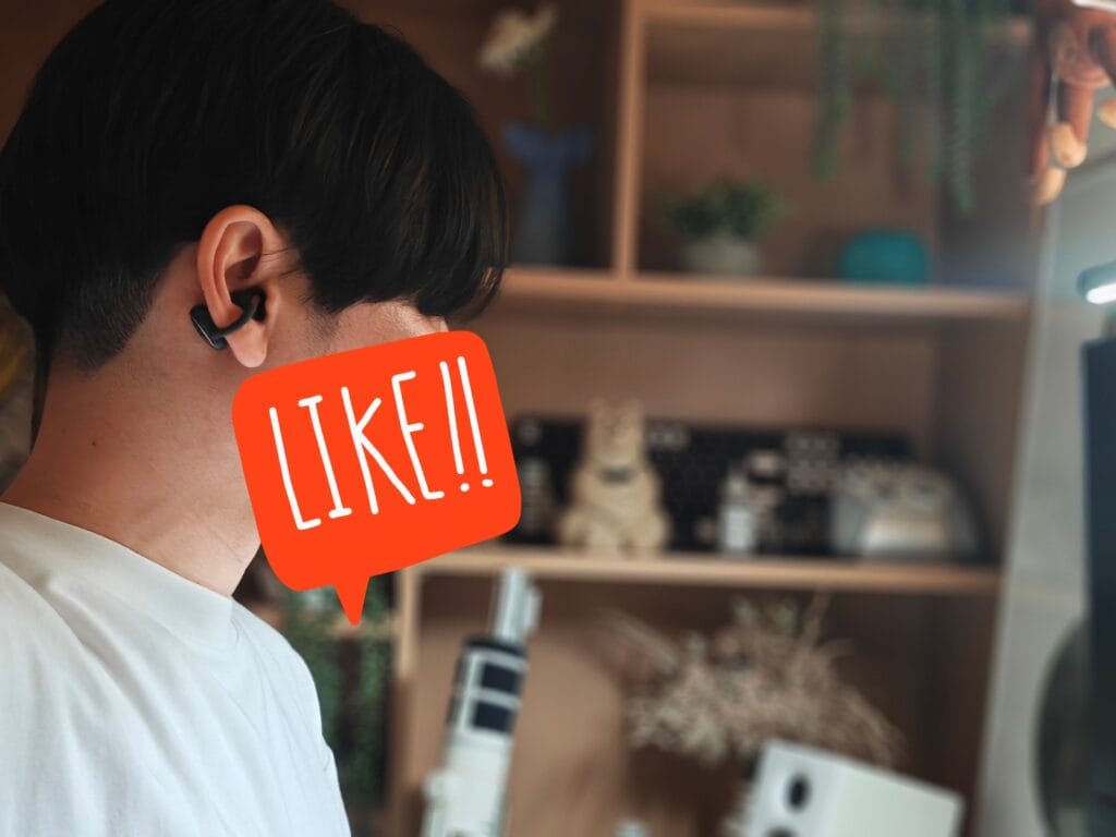 SOUNDPEATS Clip1の着用画像