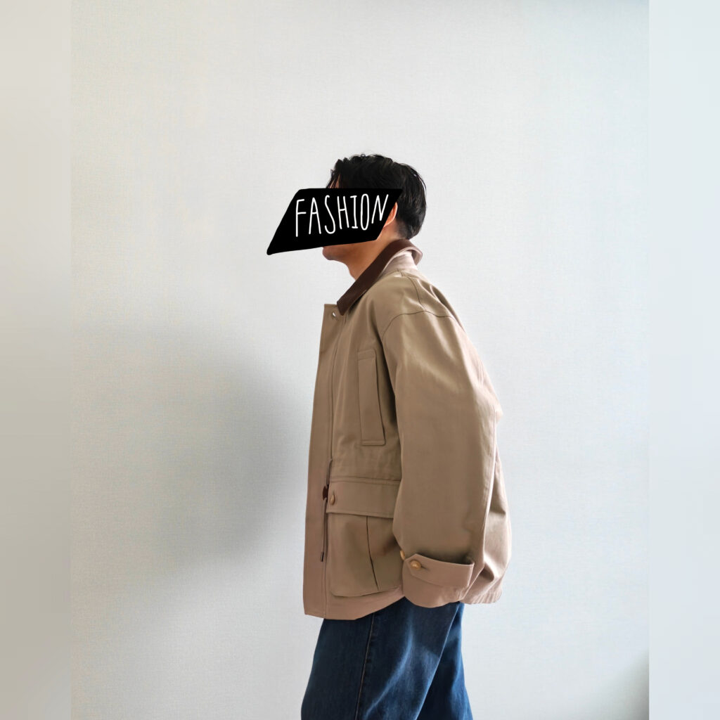 Cirnier(コルニエ)レザーカラーブルゾンのコーデ横から