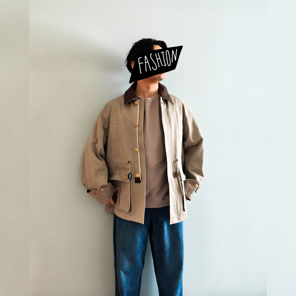 Cirnier(コルニエ)レザーカラーブルゾンのコーデ正面