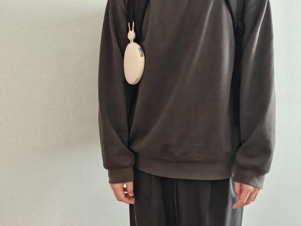 TORRAS FlexLine Pebbleをバックパックに付けたイメージ