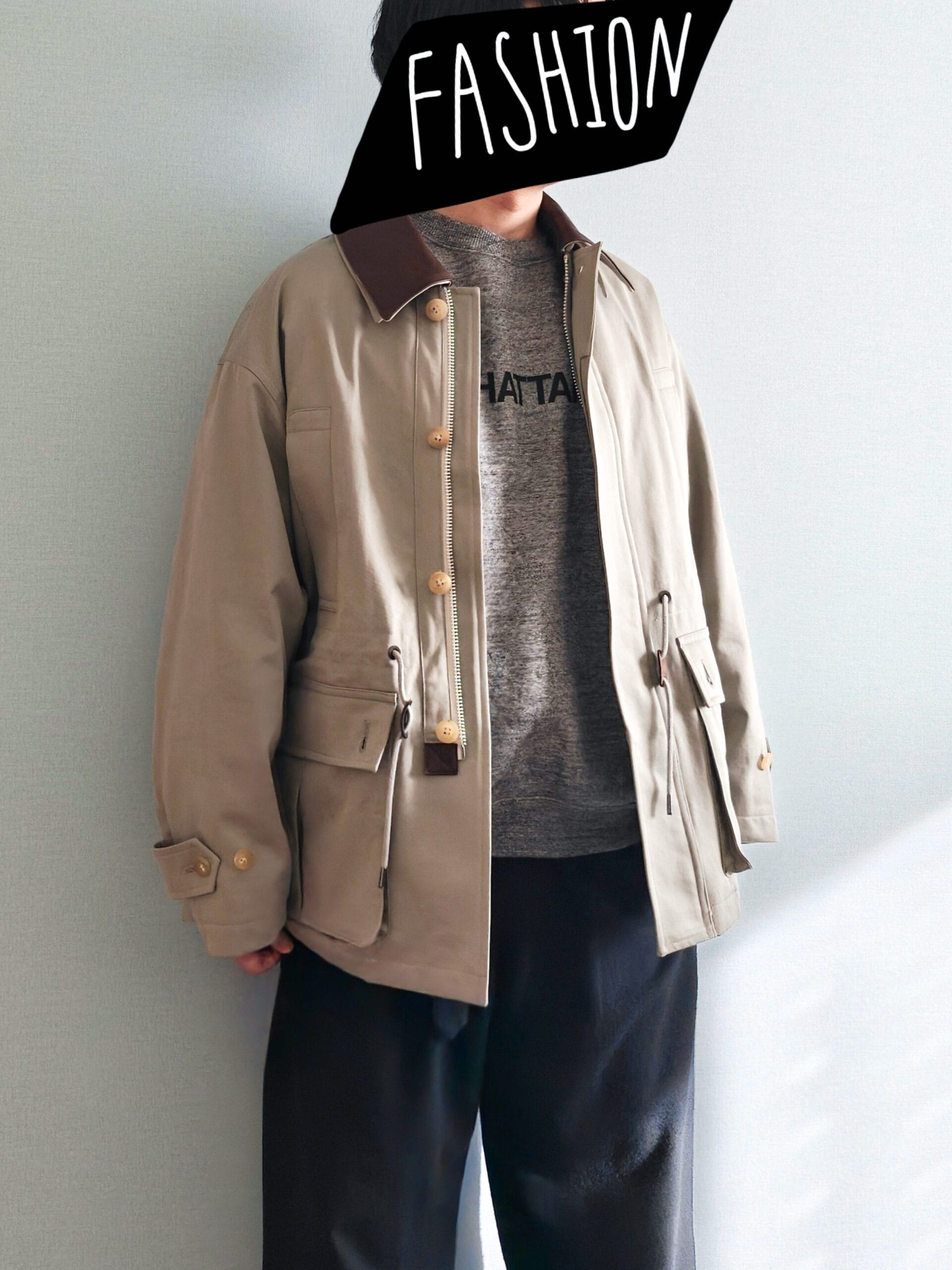 Cirnier(コルニエ)レザーカラーブルゾンのコーデ、GUと合わせて