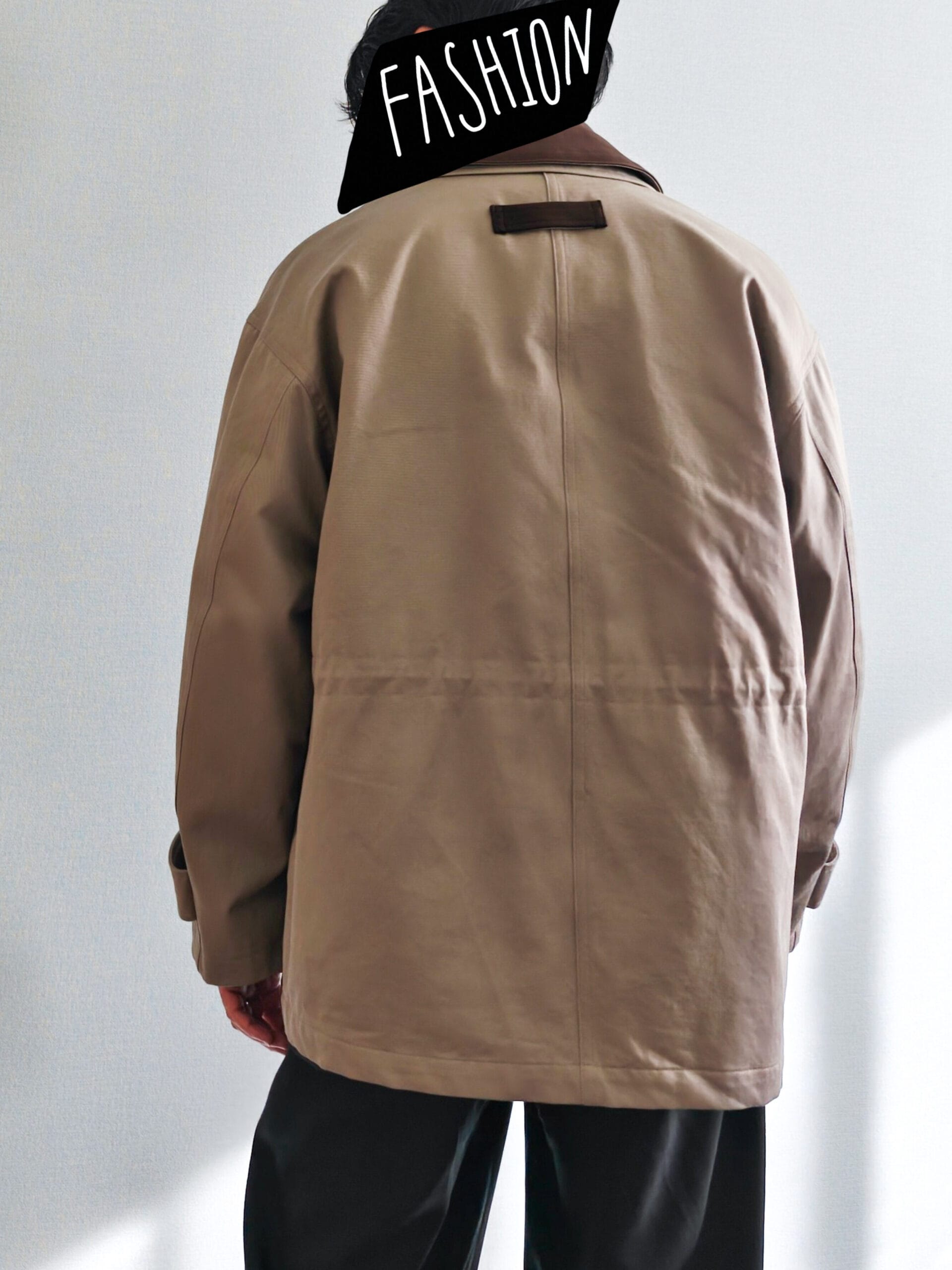 Cirnier(コルニエ)レザーカラーブルゾンのコーデ、背面から