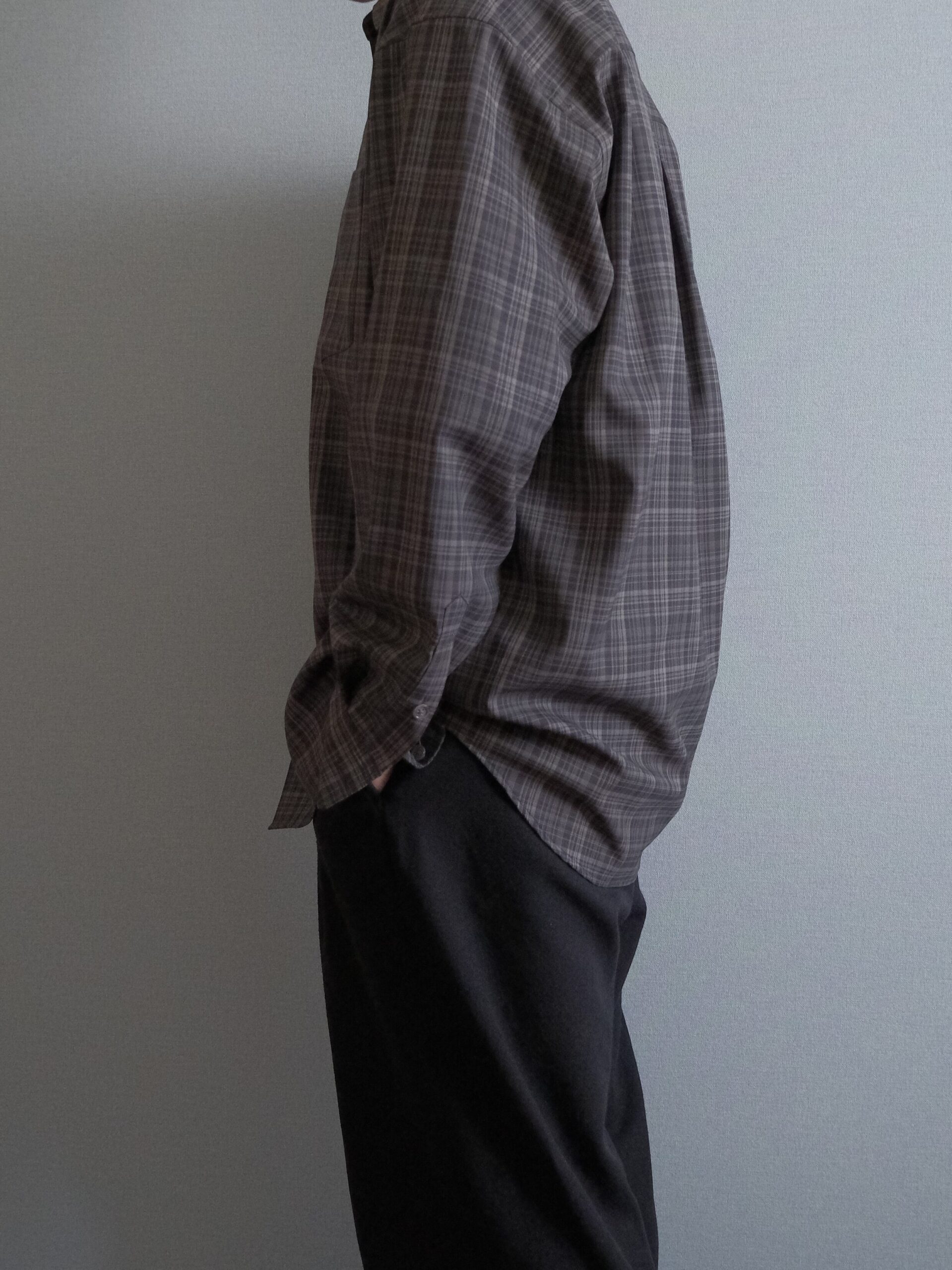 Cornier(コルニエ) 26SS Super180's ウールチェックシャツ 着用画像