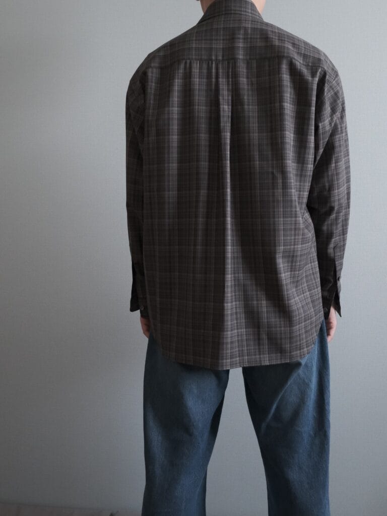 Cornier(コルニエ) 26SS Super180's ウールチェックシャツ 着用画像